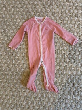 Ralph Lauren Pink Striped Footed One-Piece